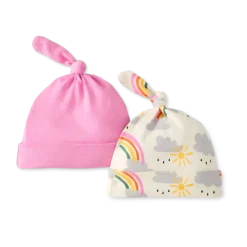 Baby Organic Cotton Top Knot Hat (2 Pack)