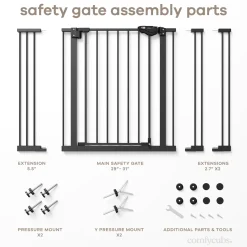 Baby Safety Gate with 3 Extensions