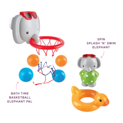 Bath Time Elephant Spin Splash 'n' Swim & Basketball Bundle