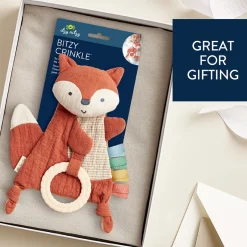 Bitzy Crinkle Sensory Crinkle Toy with Teether