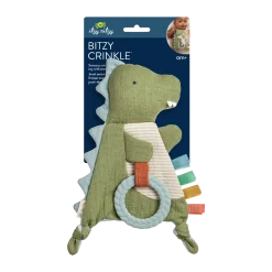 Bitzy Crinkle Sensory Crinkle Toy with Teether