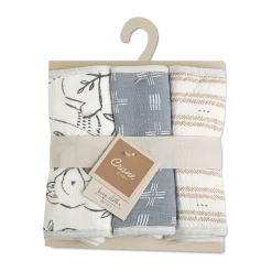 Cotton Muslin and Terry Burp Cloth Set (3 Pack)