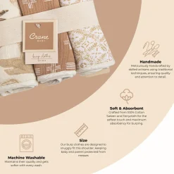 Cotton Muslin and Terry Burp Cloth Set (3 Pack)
