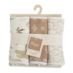 Cotton Muslin and Terry Burp Cloth Set (3 Pack)