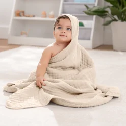 Cotton Muslin Hooded Baby Towel (2 Pack)