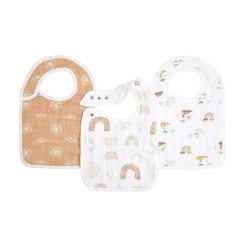 Cotton Muslin Snap Bibs (3 Pack)