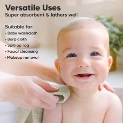 Deluxe Baby Bamboo Viscose Washcloths (6 Pack)