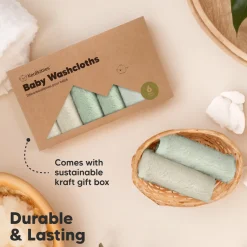 Deluxe Baby Bamboo Viscose Washcloths (6 Pack)
