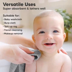 Deluxe Baby Bamboo Viscose Washcloths (6 Pack)