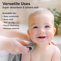Deluxe Baby Bamboo Viscose Washcloths (6 Pack)