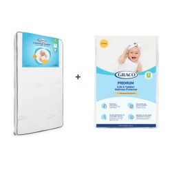 Dual Comfort 6-Inch Crib & Toddler Mattress + Premium Waterproof Mattress Protector