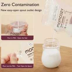 Easy-Pour Temp-Sensing Milk Storage Bags