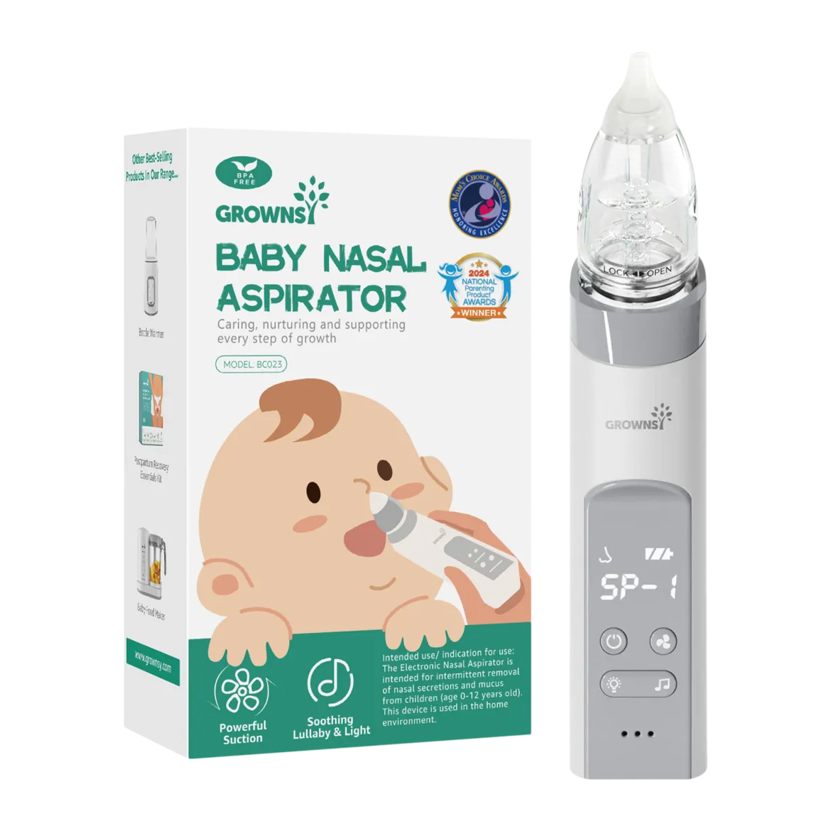 Electric Nasal Aspirator with 3 Silicone Tips