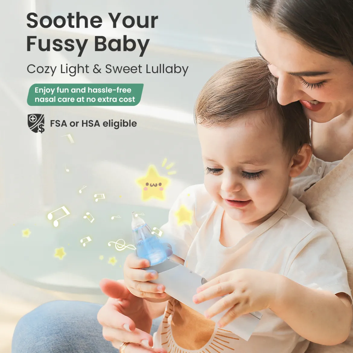 Electric Nasal Aspirator with 3 Silicone Tips