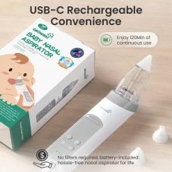 Electric Nasal Aspirator with 3 Silicone Tips