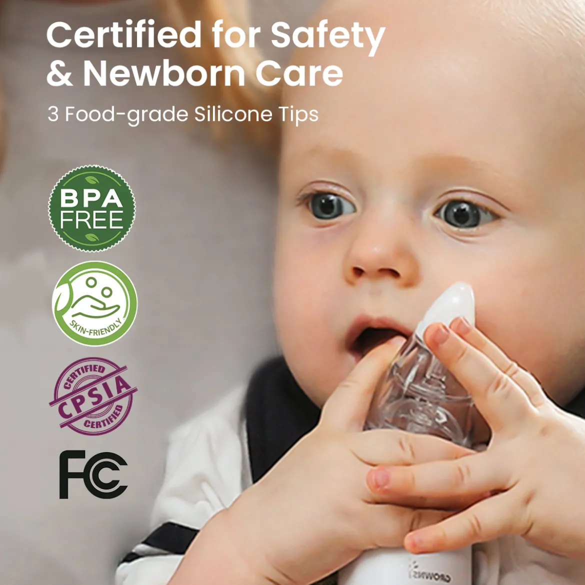 Electric Nasal Aspirator with 3 Silicone Tips