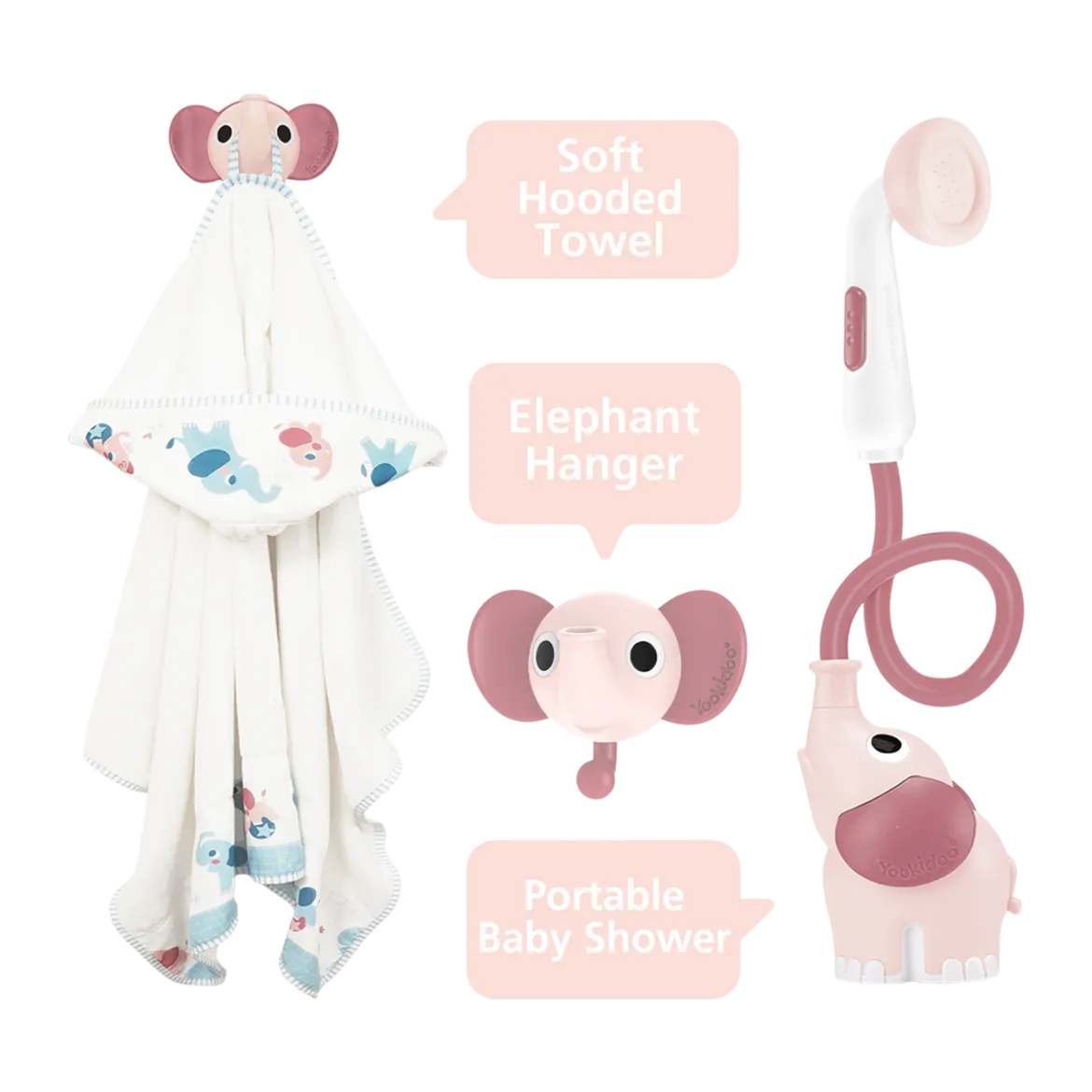Elephant Baby Shower Bath Toy Set