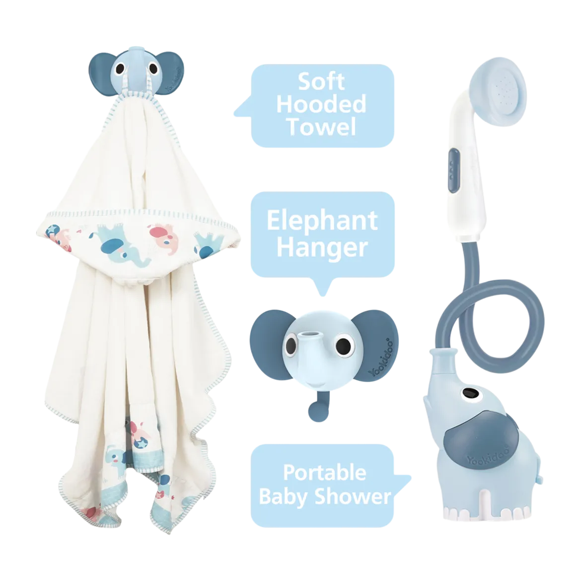 Elephant Baby Shower Bath Toy Set