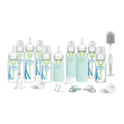 Glass and BPA-Free Plastic Baby Bottle Starter Gift Bundle