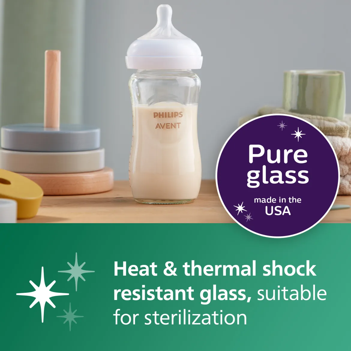 Glass and PPSU Natural Baby Bottle Gift Bundle