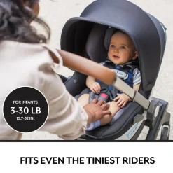 Gold Shyft DualRide Infant Car Seat Stroller Combo w Carryall Storage & Extended Canopy