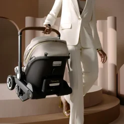 Gold Shyft DualRide Infant Car Seat Stroller Combo w Carryall Storage & Extended Canopy