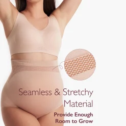 High-Waisted Pregnancy Seamless Soft Belly Support Panties (3 Pack)