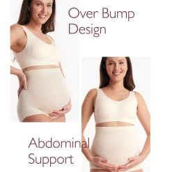 High-Waisted Pregnancy Seamless Soft Belly Support Panties (3 Pack)