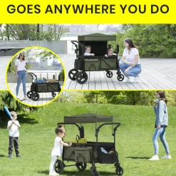 Jeep Deluxe Wrangler Wagon Stroller with Cooler Bag & Parent Organizer