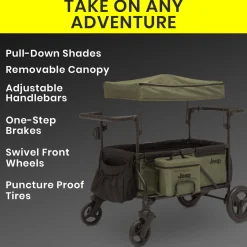 Jeep Deluxe Wrangler Wagon Stroller with Cooler Bag & Parent Organizer