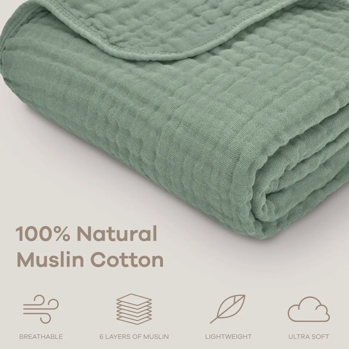 6-Layer Cotton Muslin Baby Blanket