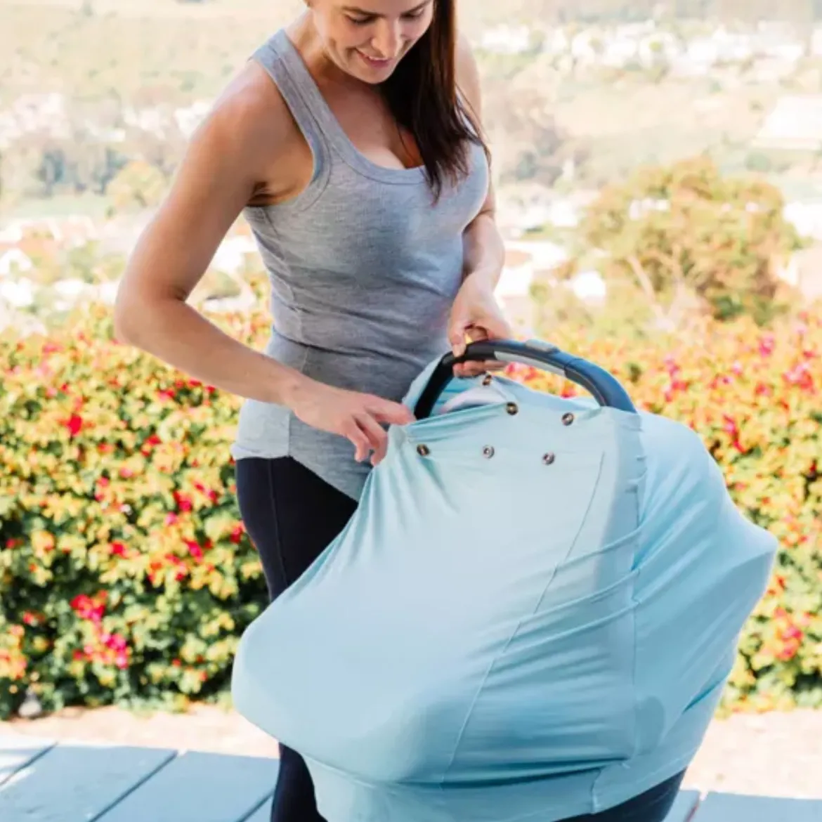 LUXE Protection Bamboo Rayon Multi-Use Antimicrobial Air Filtering Infant Cover
