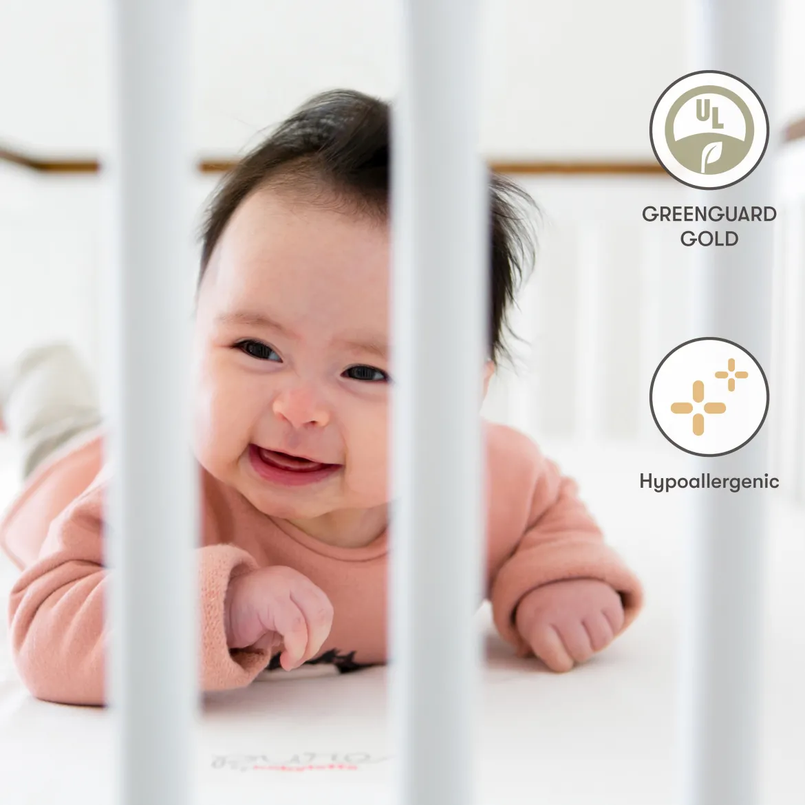 Mini Crib Size Pure Core Mattress with Hybrid Waterproof Cover