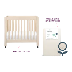 Mini Origami Crib & Mini Organic Mattress Bundle