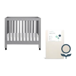 Mini Origami Crib & Mini Organic Mattress Bundle