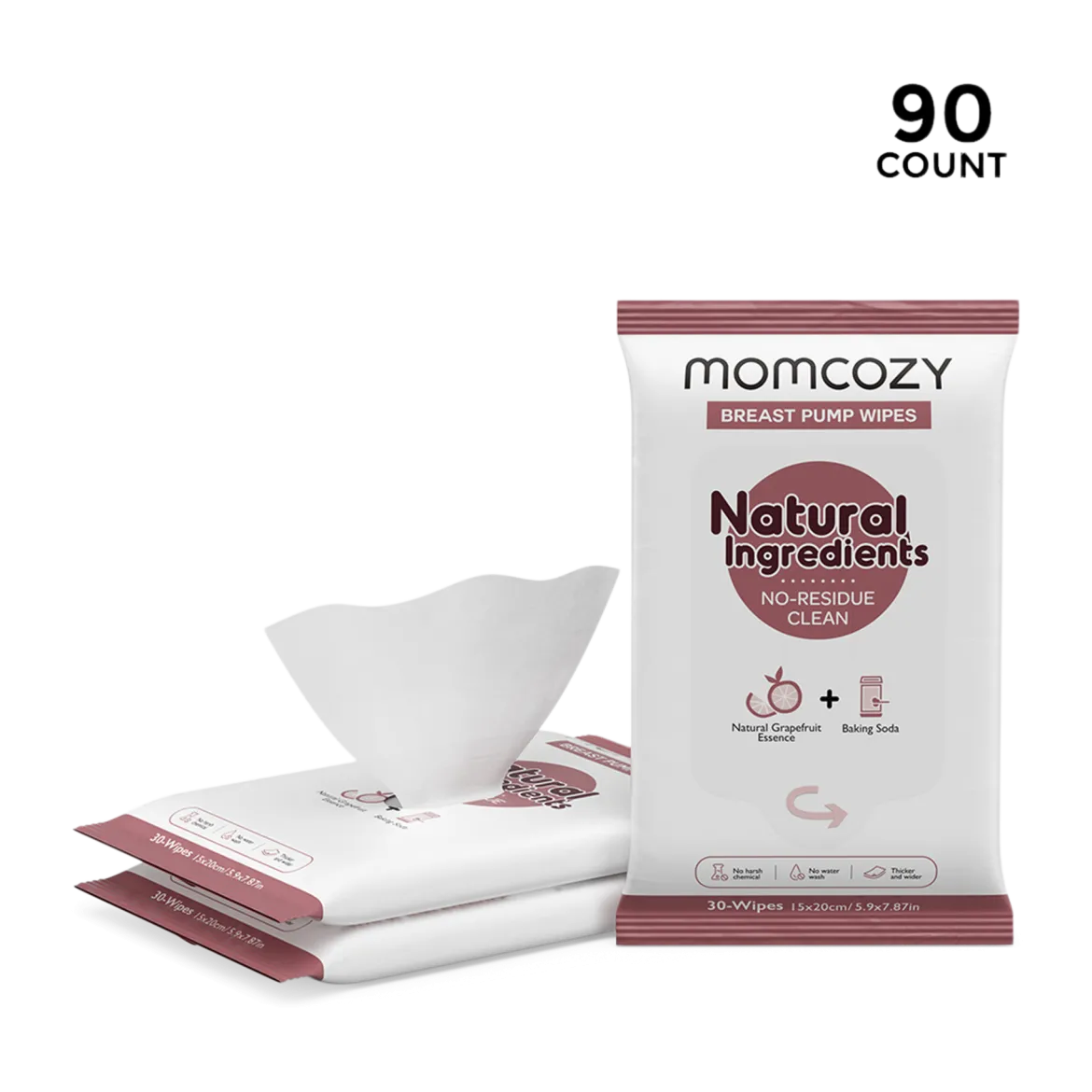 Momcozy Natural Breast Pump Wipes (3 Pack)