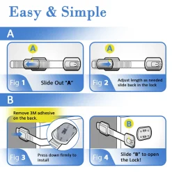 Multi-Purpose Adhesive Child Safety Strap Locks