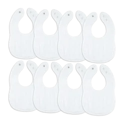 Muslin Bibs with Adjustable Snaps (8 Pack)