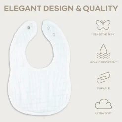 Muslin Bibs with Adjustable Snaps (8 Pack)