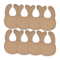 Muslin Bibs with Adjustable Snaps (8 Pack)