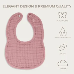 Muslin Bibs with Adjustable Snaps (4 Pack)