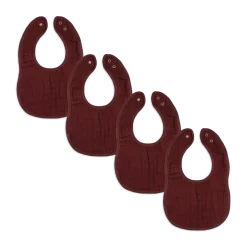 Muslin Bibs with Adjustable Snaps (4 Pack)