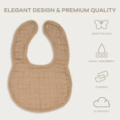 Muslin Bibs with Adjustable Snaps (4 Pack)