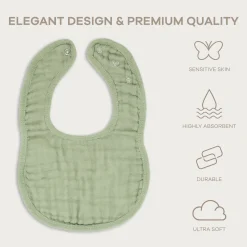 Muslin Bibs with Adjustable Snaps (4 Pack)