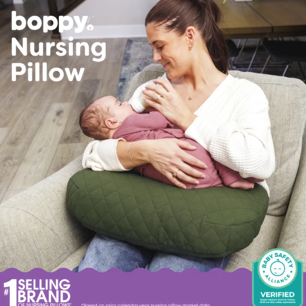 Nursing Pillow with Luxe Fabric Cover