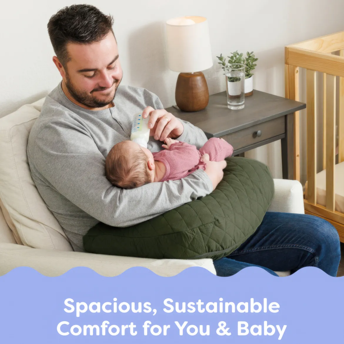 Nursing Pillow with Luxe Fabric Cover