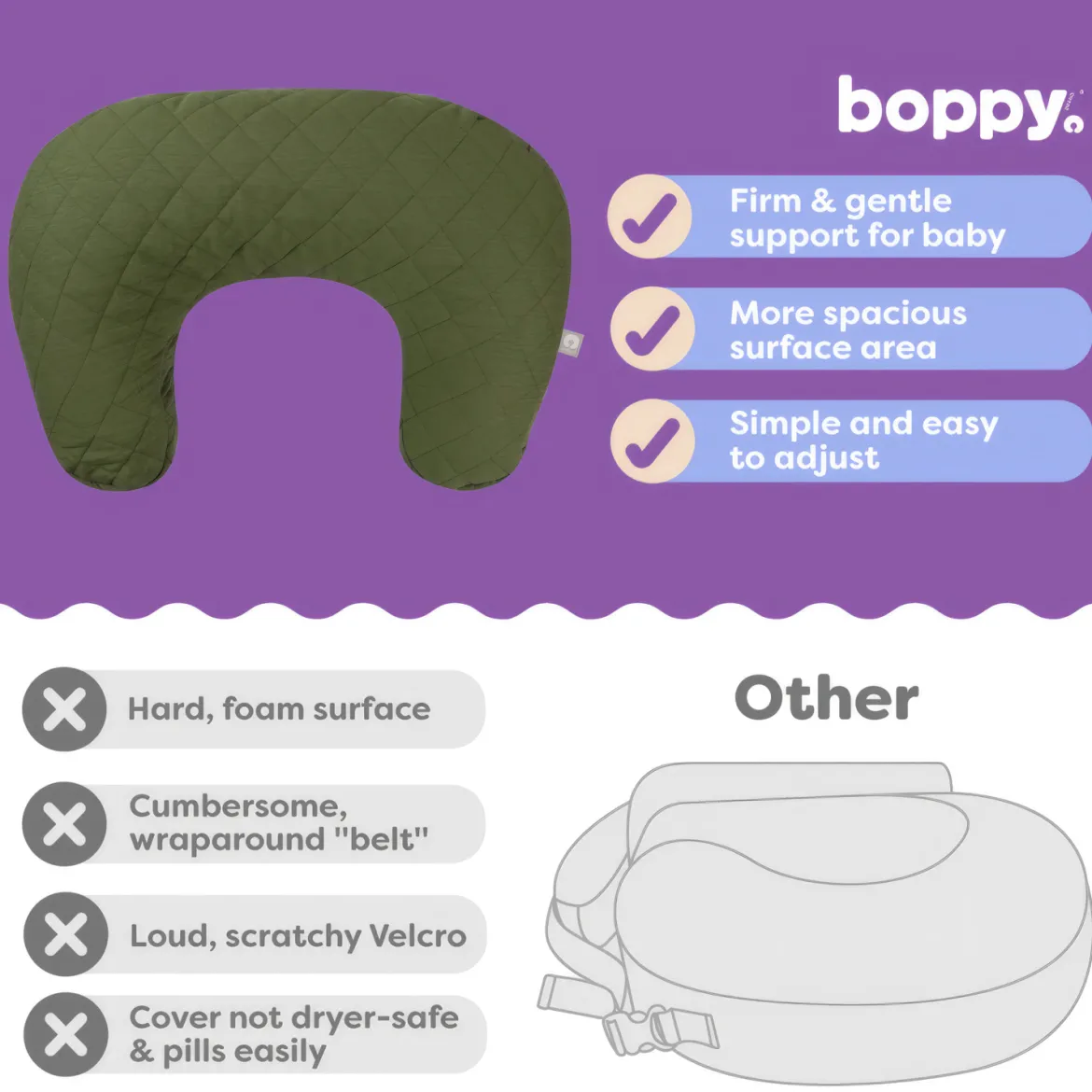 Nursing Pillow with Luxe Fabric Cover