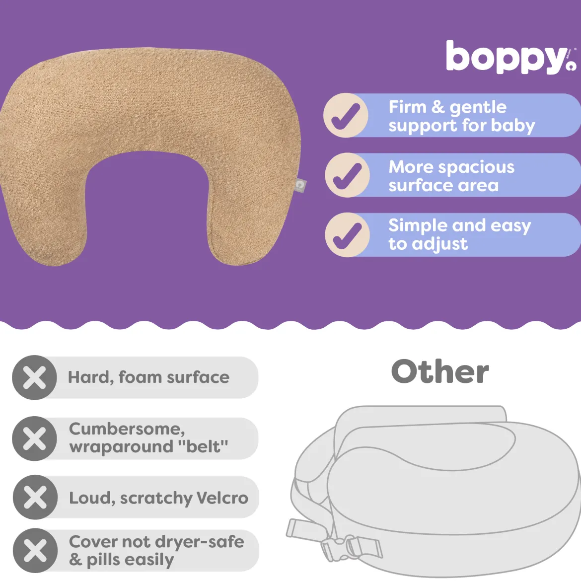 Nursing Pillow with Luxe Fabric Cover