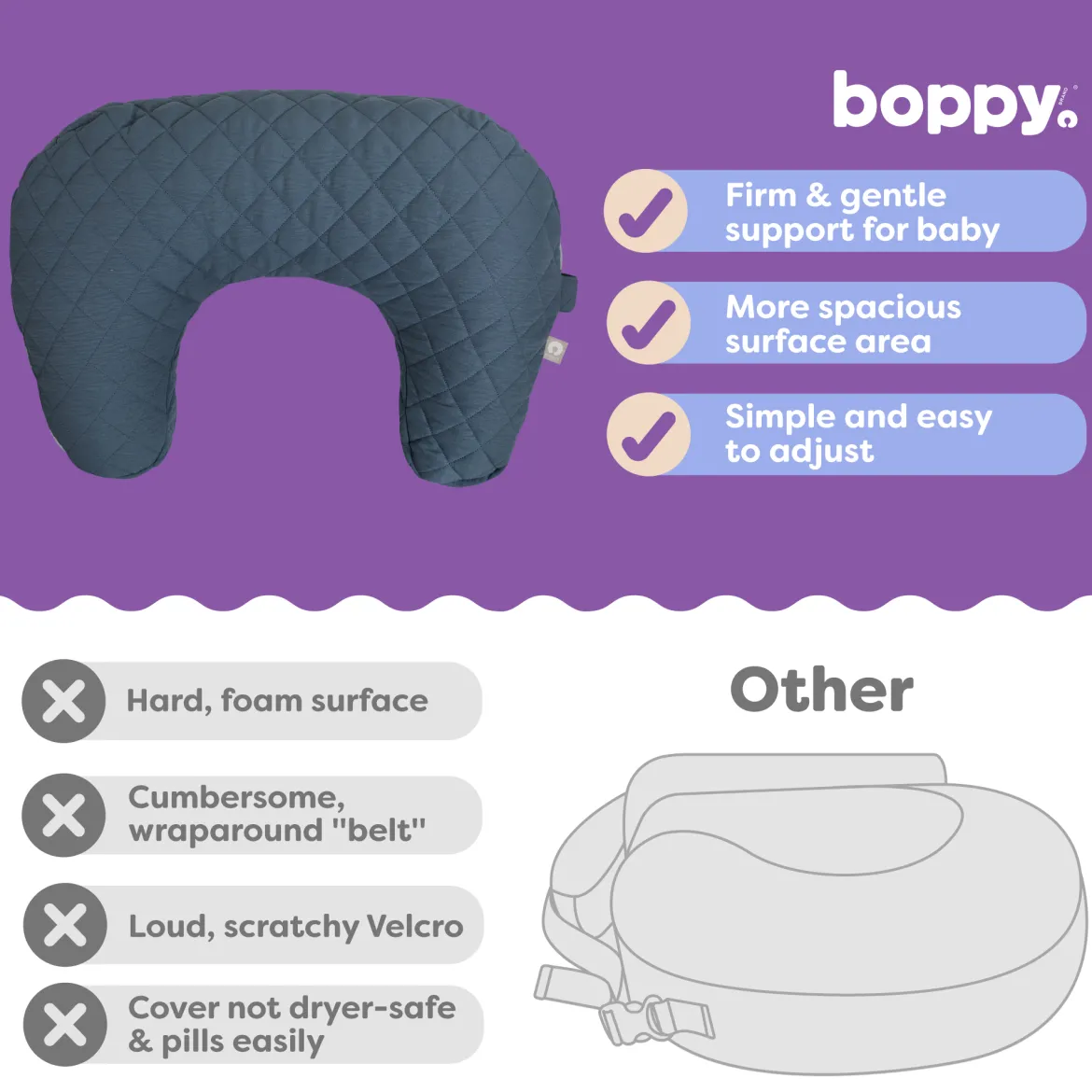 Nursing Pillow with Luxe Fabric Cover