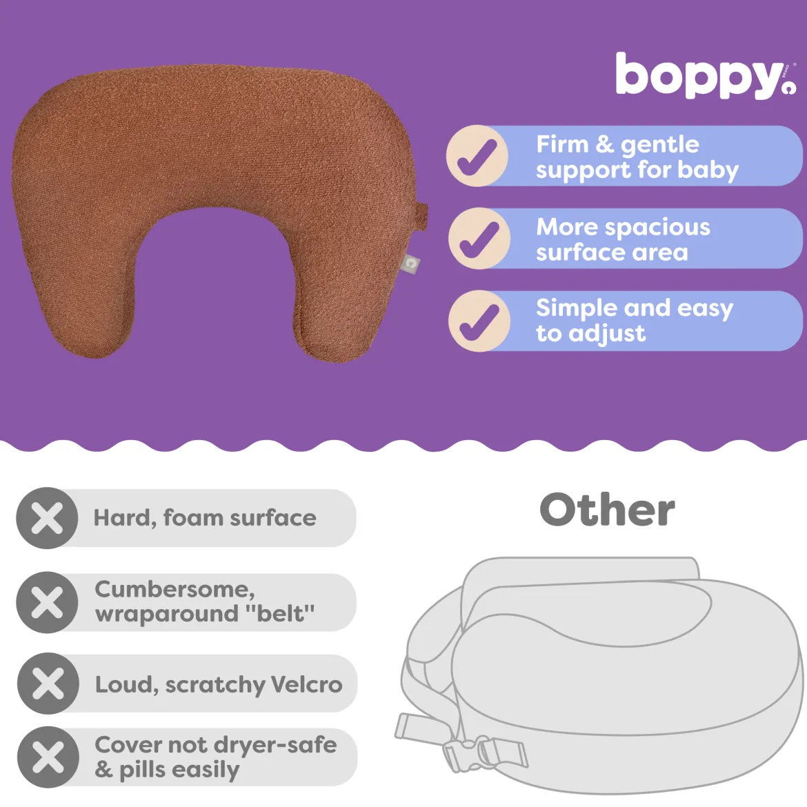 Nursing Pillow with Luxe Fabric Cover